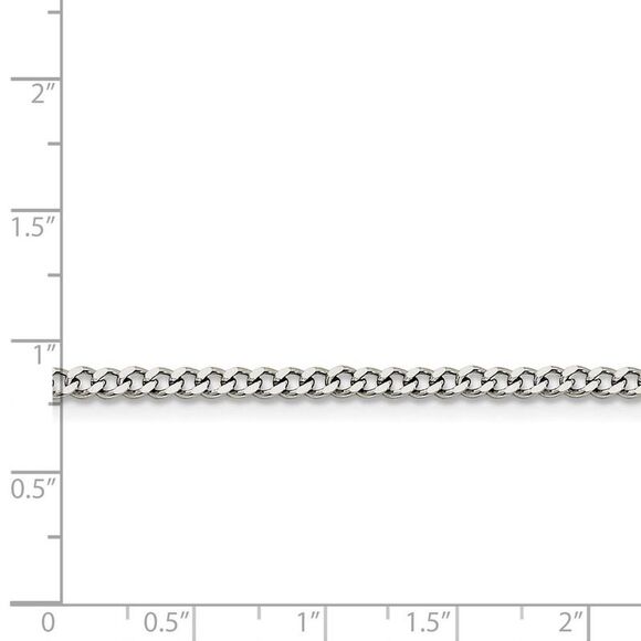 3mm Stainless Steel Flat Curb Chain Necklace, 24 Inch - Picture 2 of 5